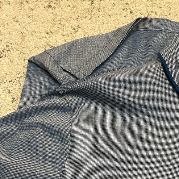 Canali L-XL (56 Canali) golf shirt in excellent near new cond- blue iridescent - Picture 8 of 12